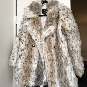 QED London faux fur coat